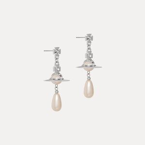 Vivienne Westwood Silver Toned Pearl Drop Earrings